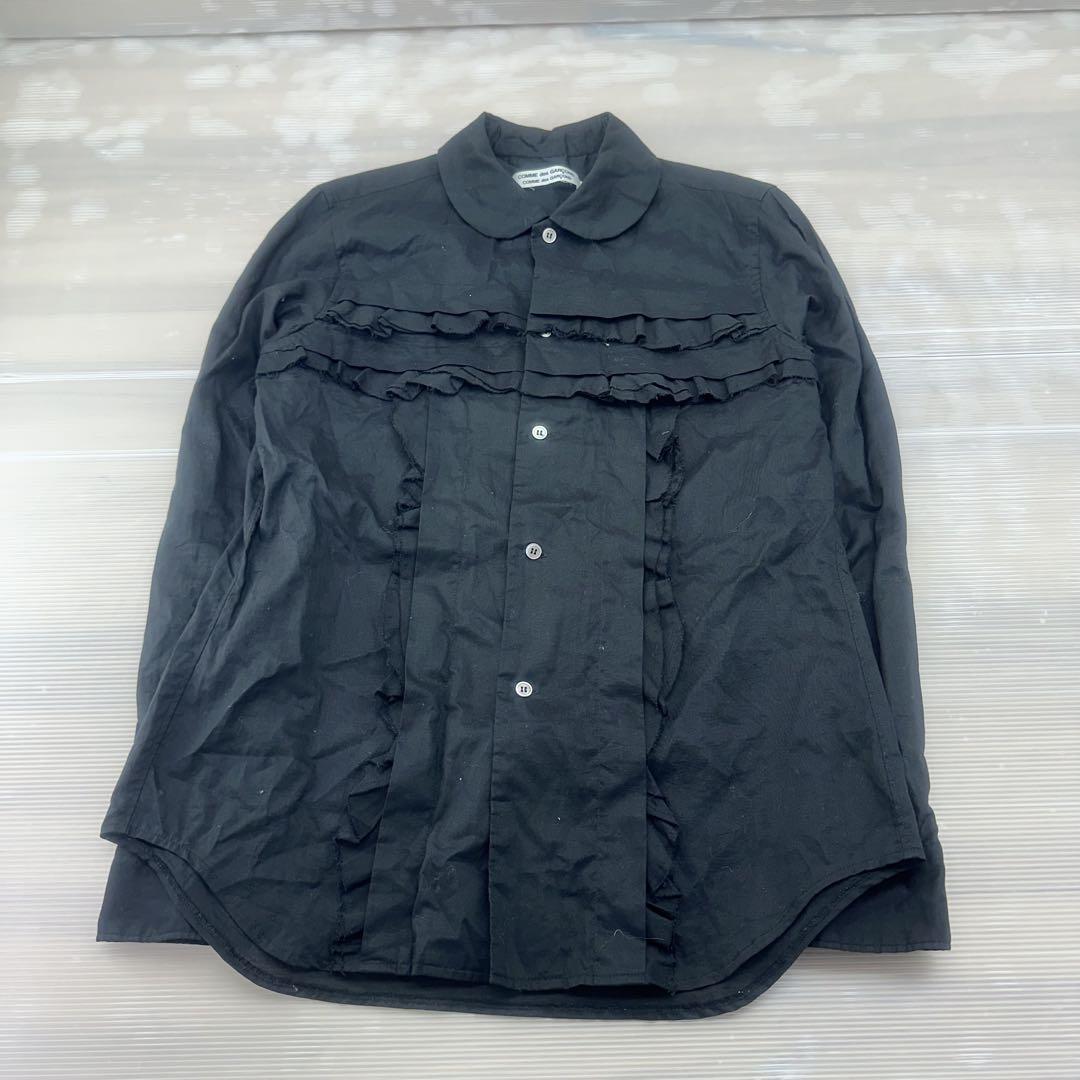 独創的 ブラック長袖シャツ GARÇONS des COMME デザインシャツ メルカリ - トップス