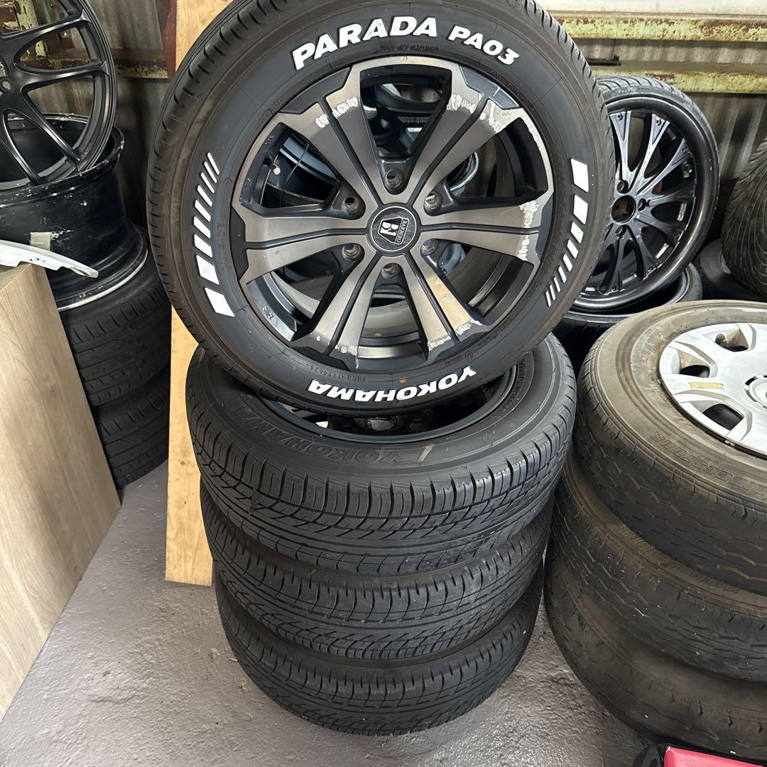 mハイエースTE37 YOKOHAMA PARADA PA03 17インチ PARADA 車検対応 17インチ タイヤホイールセット 200系