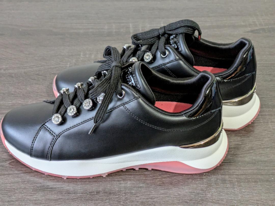 美品 23cm +dianaGOLF ゴルフシューズ 黒 レースアップ