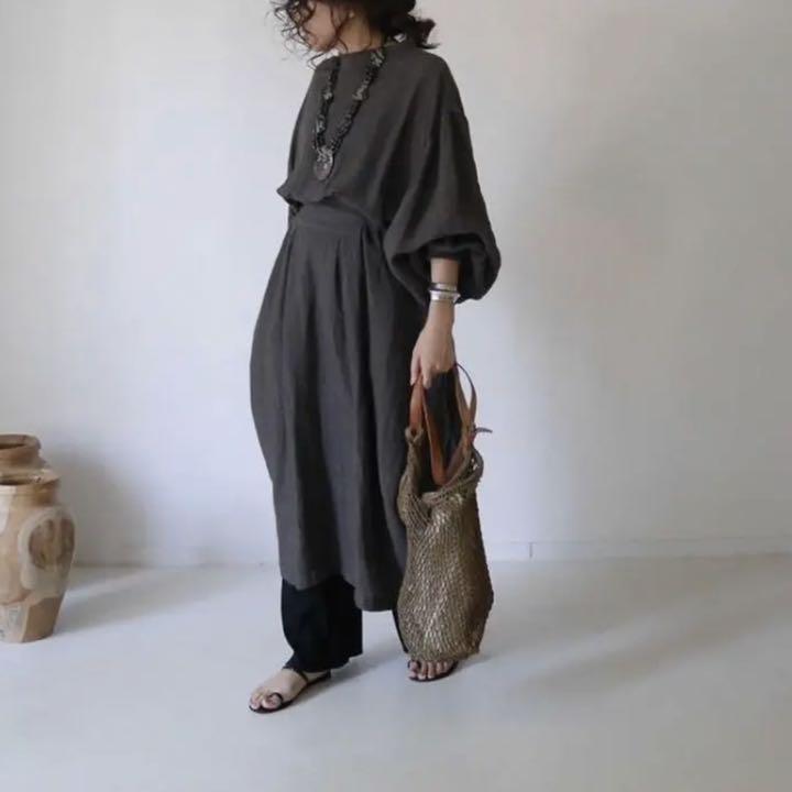 安い新作 argue 新品 linen European dress ダークブラウン x2KHo-m39785293008 HOT大人気