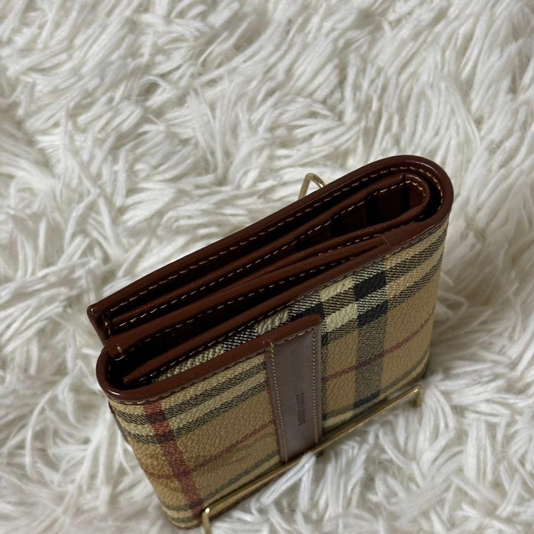 新品未使用✨バーバリーロンドン　ノバチェック　シャドウホース　二つ折り財布