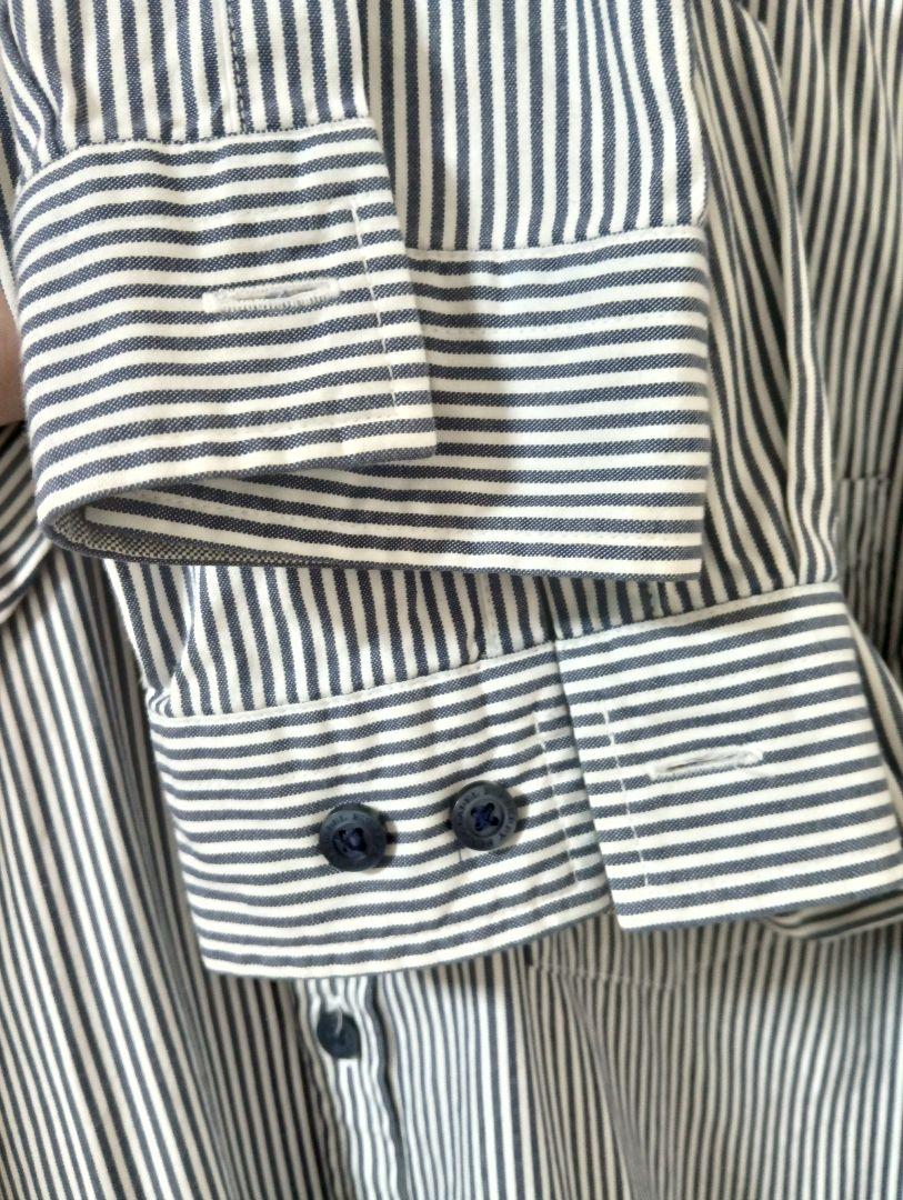 専用Lサイズ！ストライプ長袖シャツ　ナイト刺繍入▼バーバリーブラックレーベル