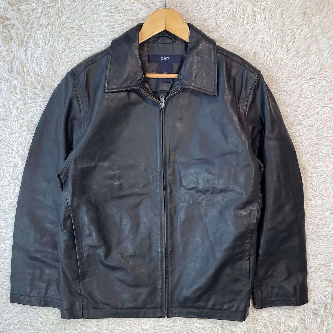美品/M相当✨OLD GAP ギャップ 牛革 カウレザー レザージャケット 黒