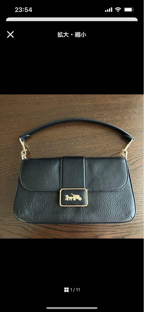 コーチ　coach ハンドバッグ　本革　ブラック