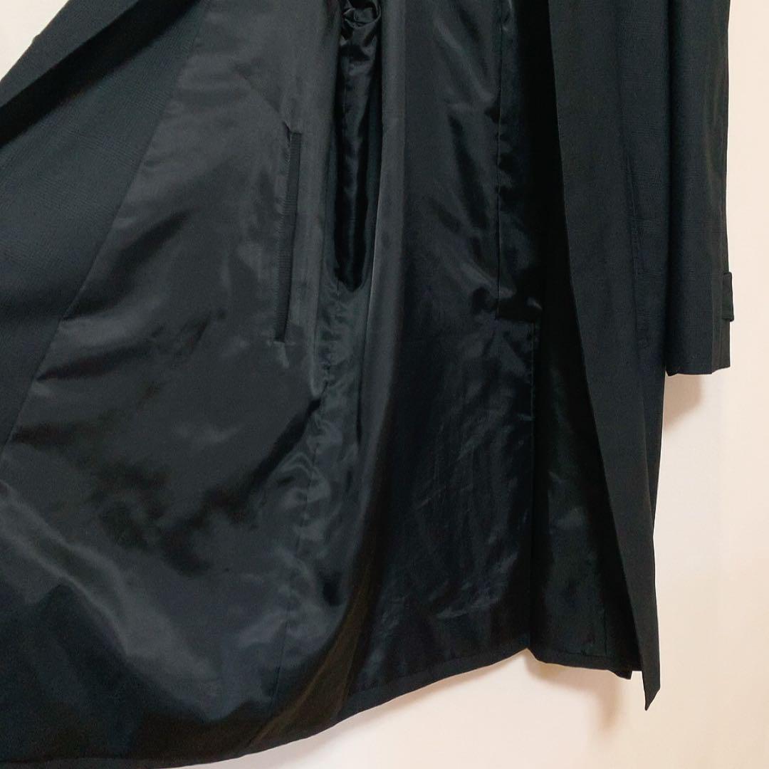 ミツコシ ドーランドハウス ロングコート BB5 ブラック ウール シルク混 ミツコシ ドーランドハウス ロングコート BB5 ブラック ウール シルク混