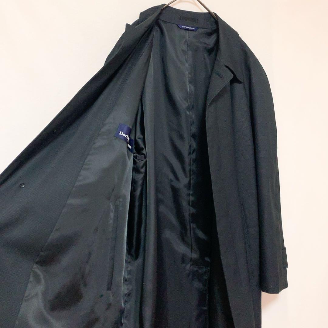 ミツコシ ドーランドハウス ロングコート BB5 ブラック ウール シルク混 ミツコシ ドーランドハウス ロングコート BB5 ブラック ウール シルク混