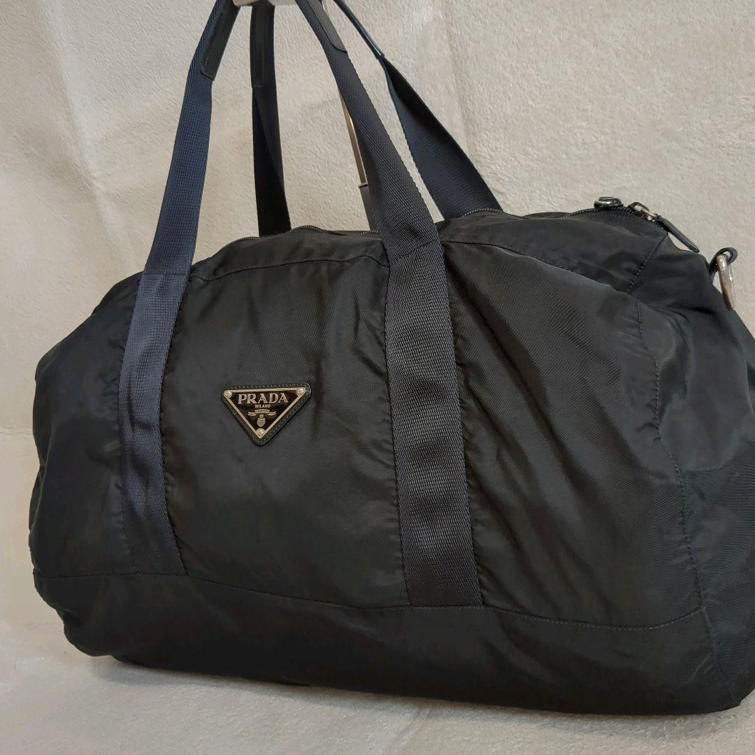 PRADA テスートナイロン ボストンバッグ PRADAプラダ 2way ボストンバッグ ブラック テスート ナイロン
