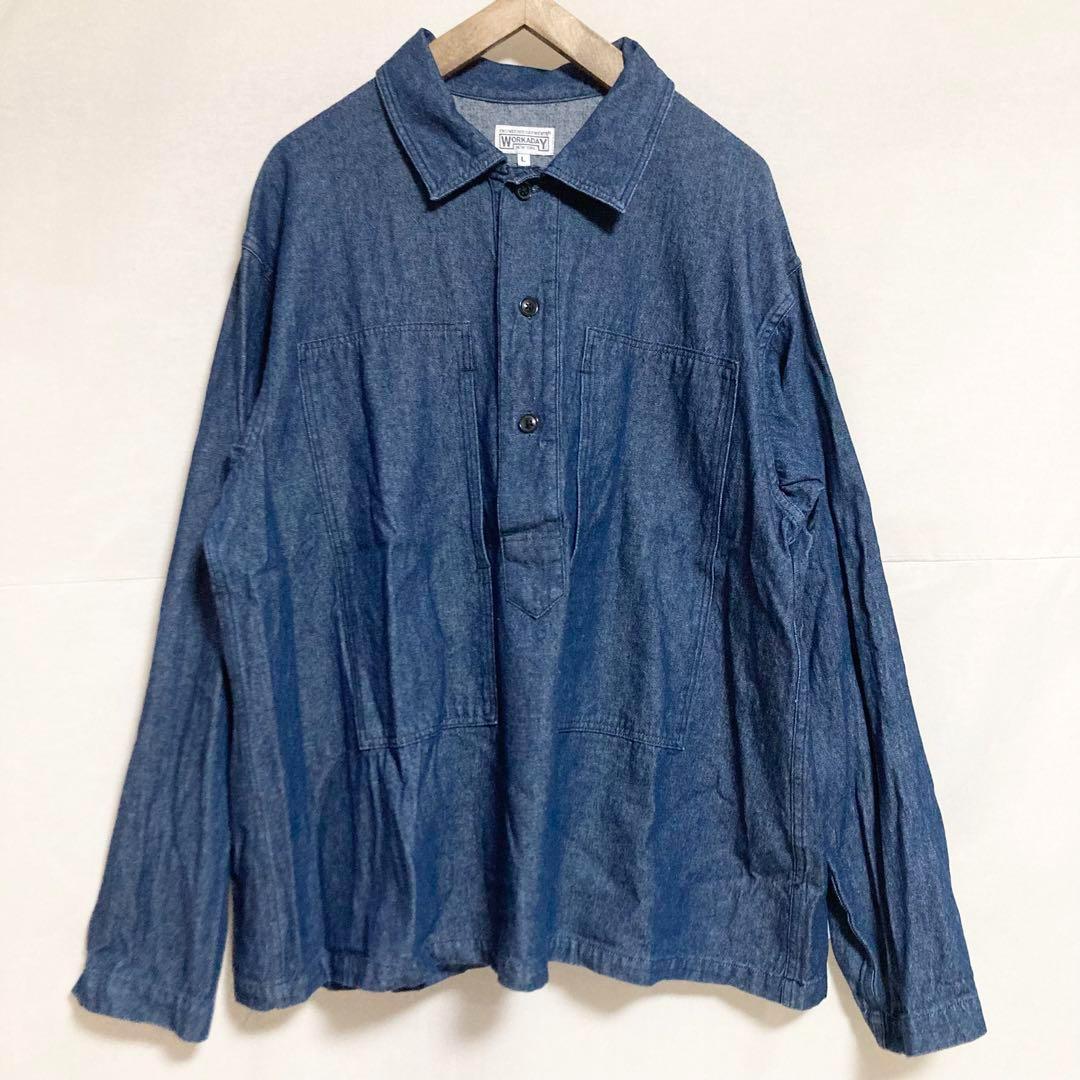 ★Lサイズ！ENGINEEREDGARMENTS デニムプルオーバー シャツ