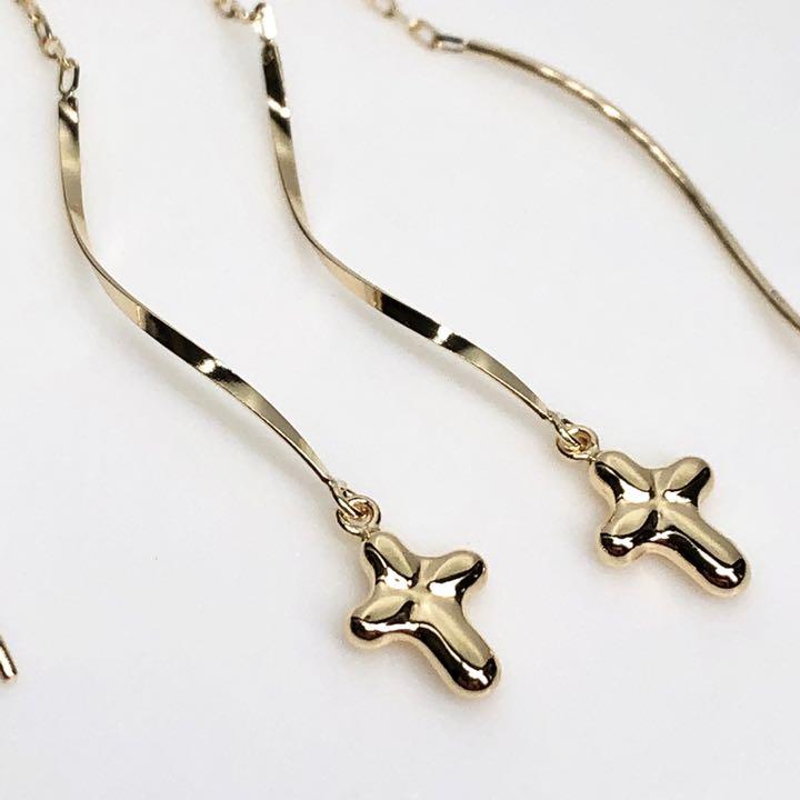 K18 18金 18k ロングピアス アメリカンピアス クロス ②♡ - メルカリ モールのページ 18k 18金 K18 アメリカンピアス クロス ♡ ロングピアス ピアス(両耳用)