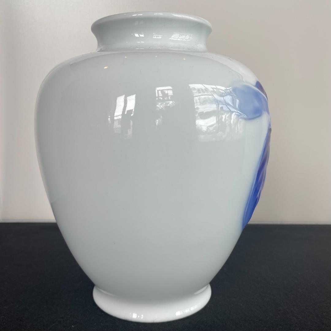 深川製磁 宮内庁御用達 菅窯 花瓶 柿文 柿絵 花器 花入 花生 フラワーベース