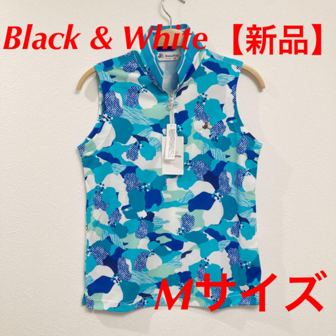 Black White ノースリーブポロシャツ Mサイズ レディース 割引クーポン Black White ノースリーブポロシャツ Mサイズ レディース 割引クーポン