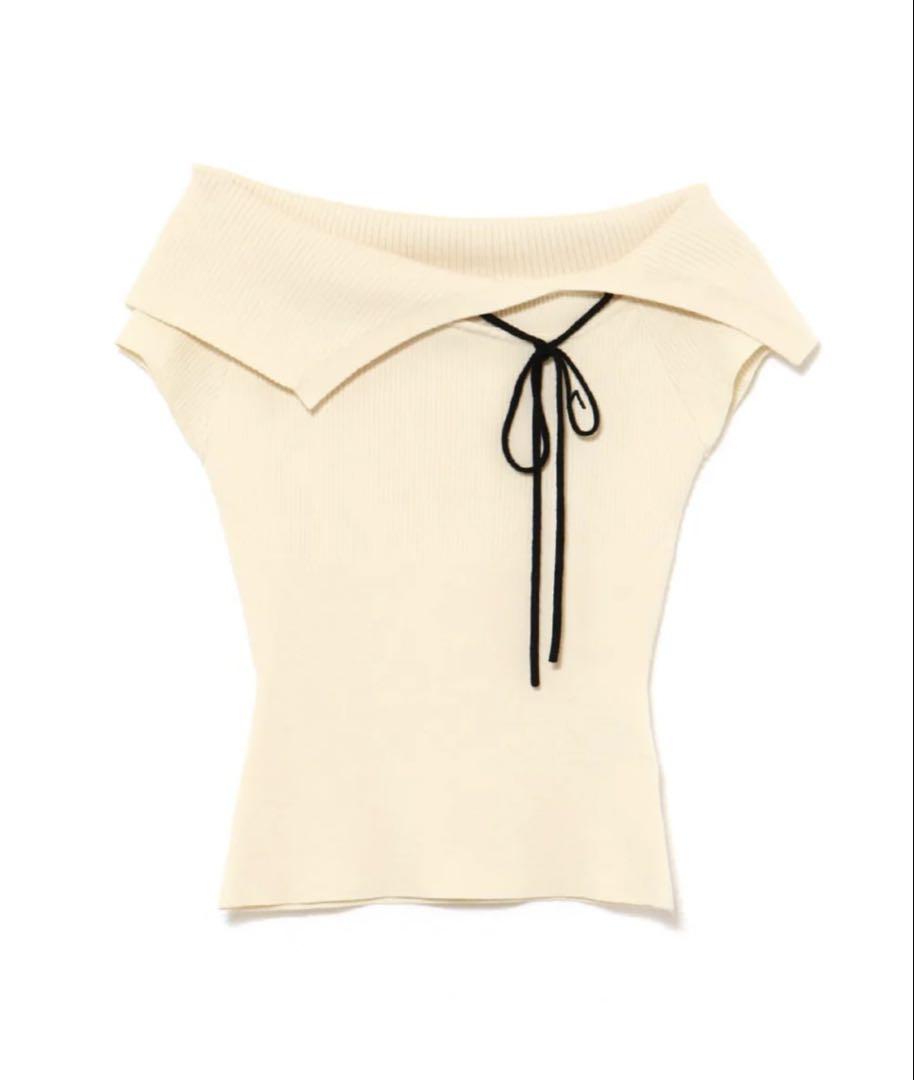 AM1376 Amari ribbon tops アンドマリー ivory ANDMARY】Amari ribbon tops