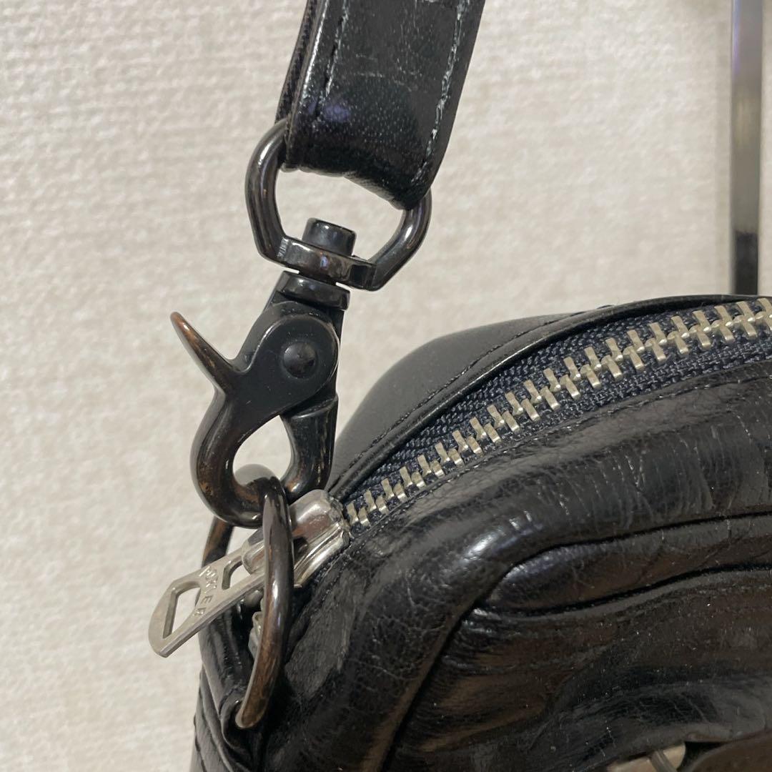 porter レザー ショルダーバッグ サコッシュ　本革　ブラック