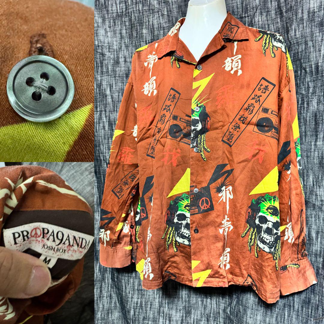 定価26400円 PROPA9ANDA プロパガンダ 総柄シャツ　スカル　骸骨