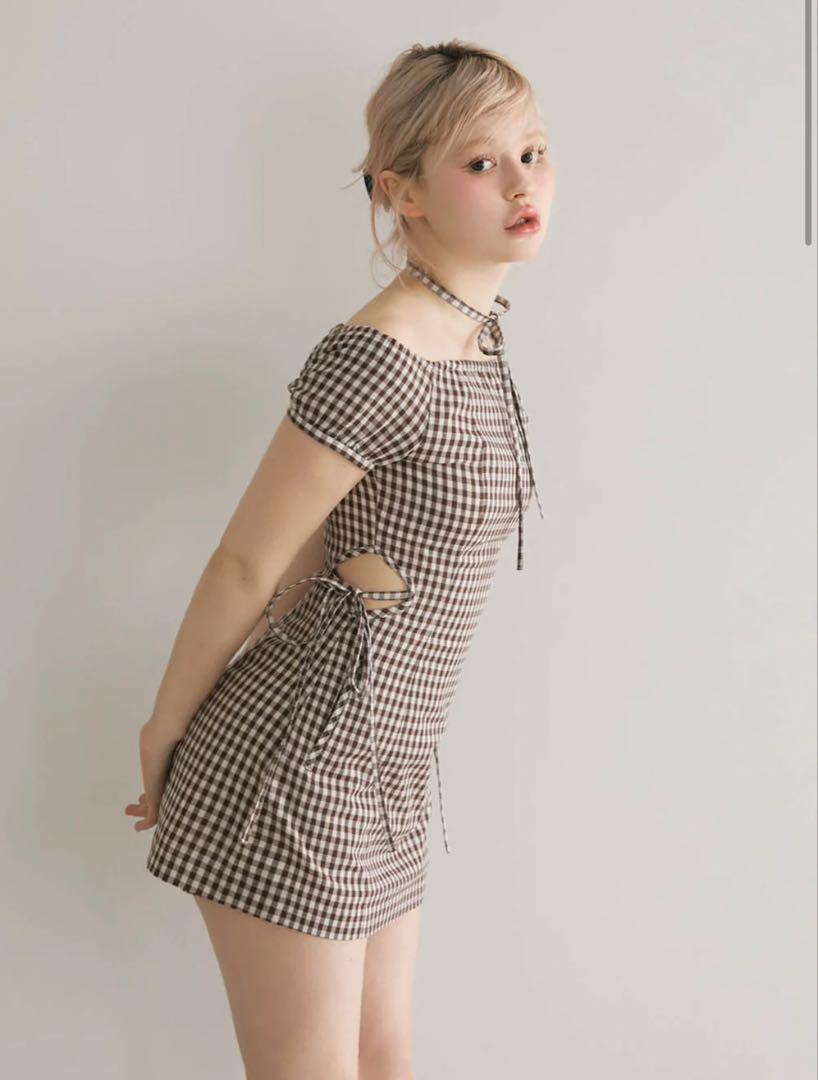 ワンピース andmary Becky check mini dress