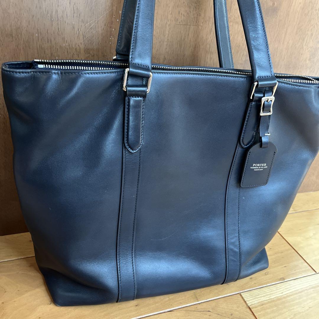 PORTER ポーター ビジネス トートバッグ レザー ネイビー