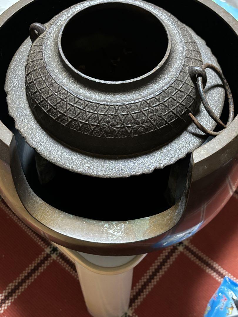 鉄製茶釜 風炉　ごとくセット