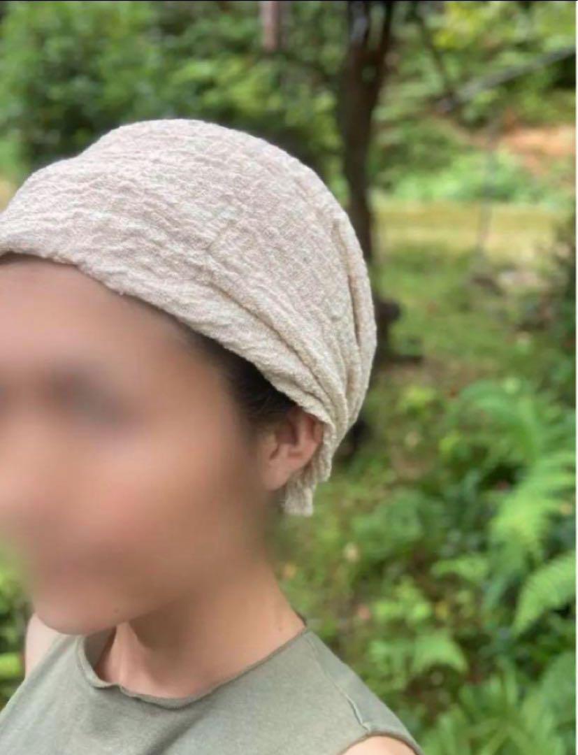 リネンガーゼ　3way くしゅくしゅターバン　ヘアバンド　心地良い　ターバン