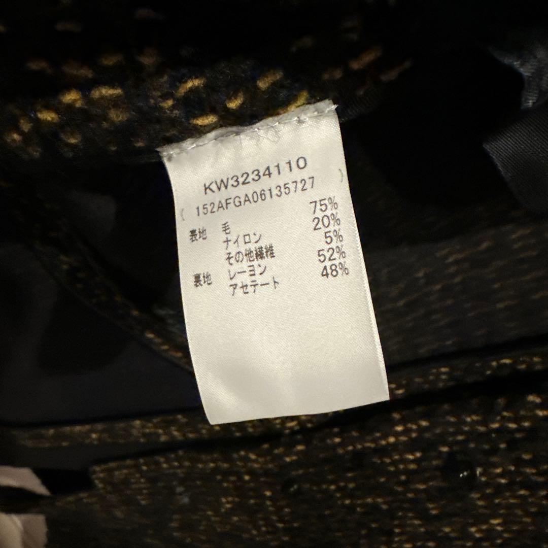 黒と黄色のツイードロングコート