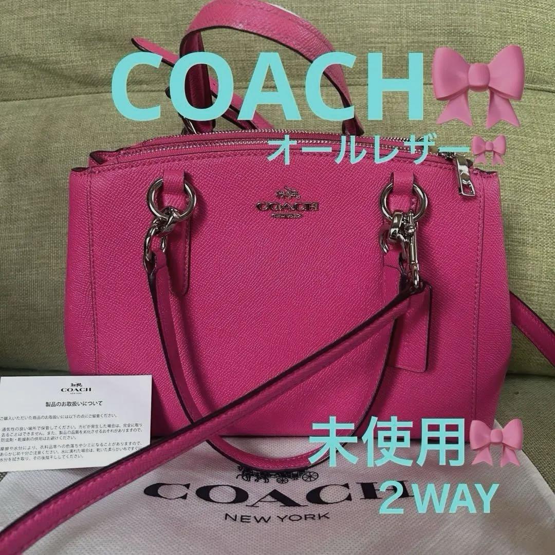COACH コーチ ショルダーバッグ ハンドバッグ オールレザー ピンク