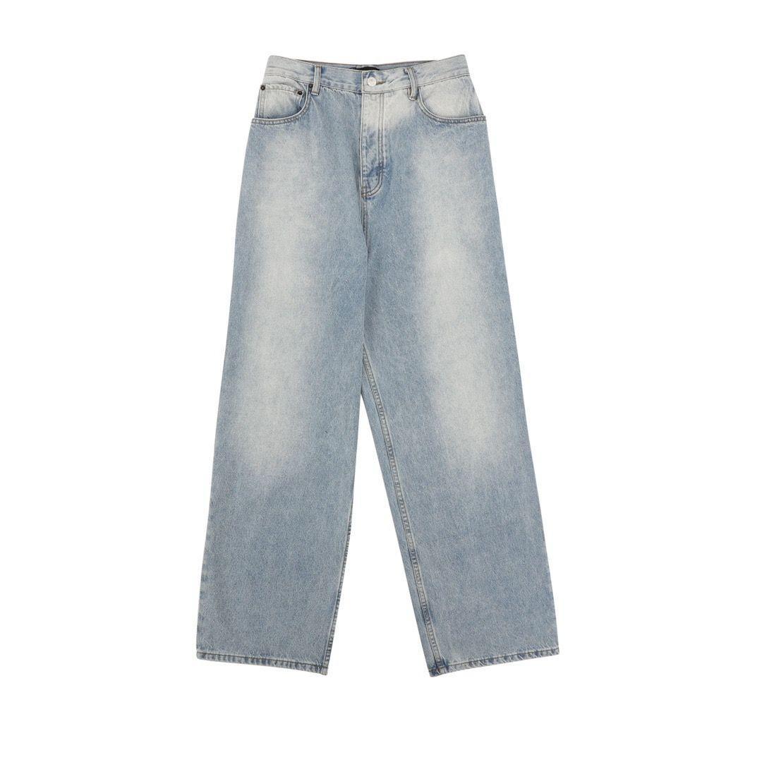 BALENCIAGA ライトブルーデニム ワイドレッグパンツ S