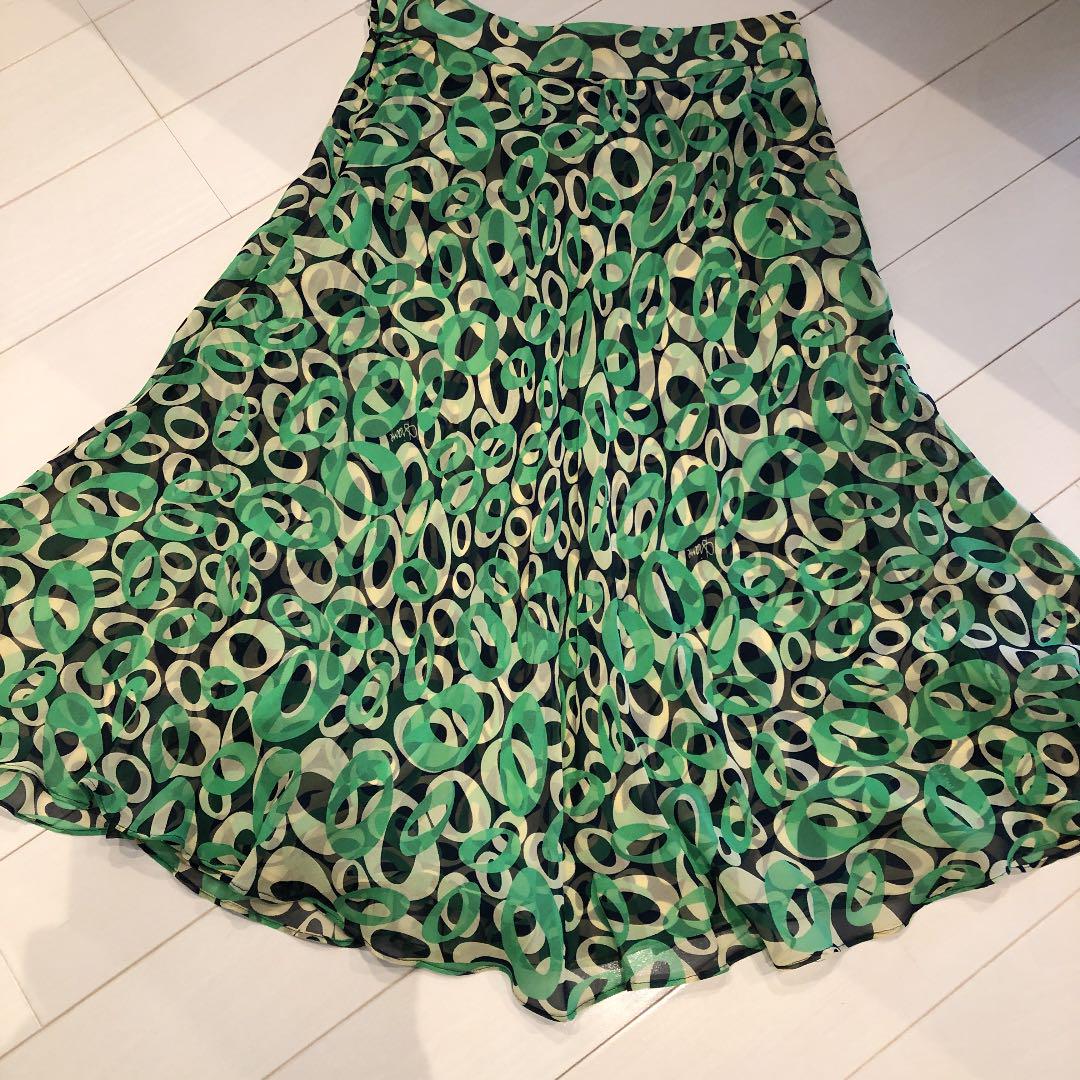 新品同様 DIANE von FURSTENBERG シフォンスカート ひざ丈スカート