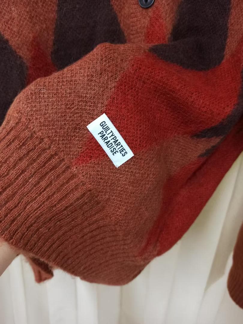 WACKO MARIA モヘア ダイヤモンド カーディガン WACKO MARIA モヘア ダイヤモンド カーディガン