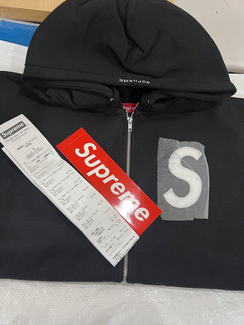 【Supreme】S Logo Zip Up Hooded Sweatshirt Black ★大人気★ Supreme S Logo Zip Up Hooded Sweatshirt (FW24) - $168
