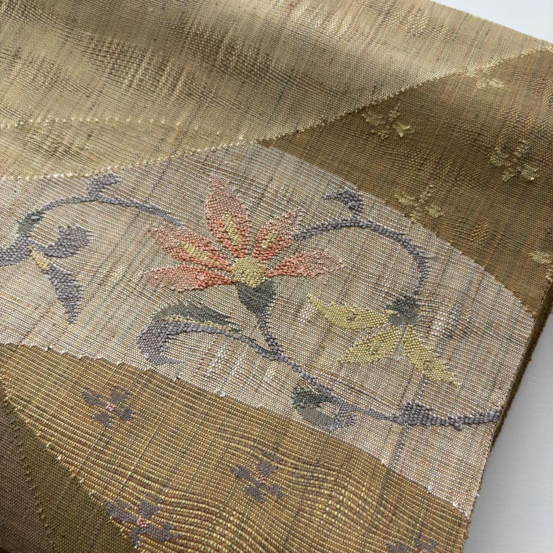 平和屋着物◎六通柄袋帯 唐織 花唐草文 金糸 正絹 逸品