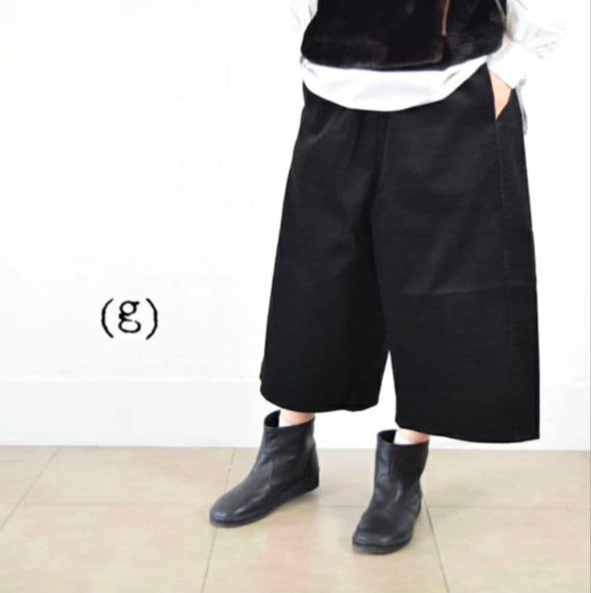 g グラム 太めコーデュロイオバールパンツ ブラック SIZE glamb