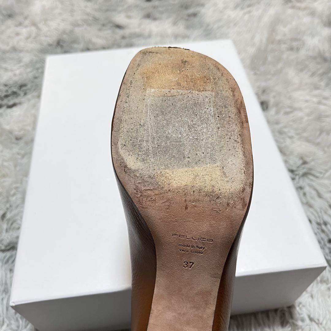 ペリーコ 【美品】PELLICO MILENA スクエアトゥ パンプス 37 BROWN