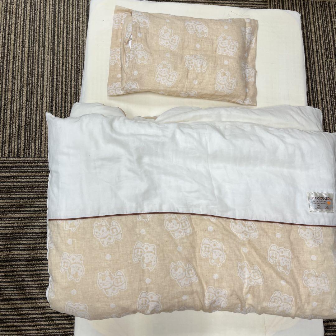 【美品】4点セット 折りたたみベビーベッド・布団・まくら・マットレスセット