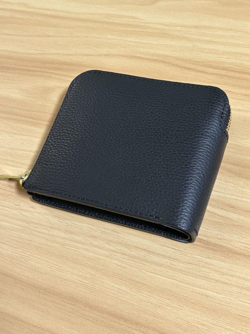 HUKURO 大きく開く小さな財布 L字ファスナー 二つ折り財布