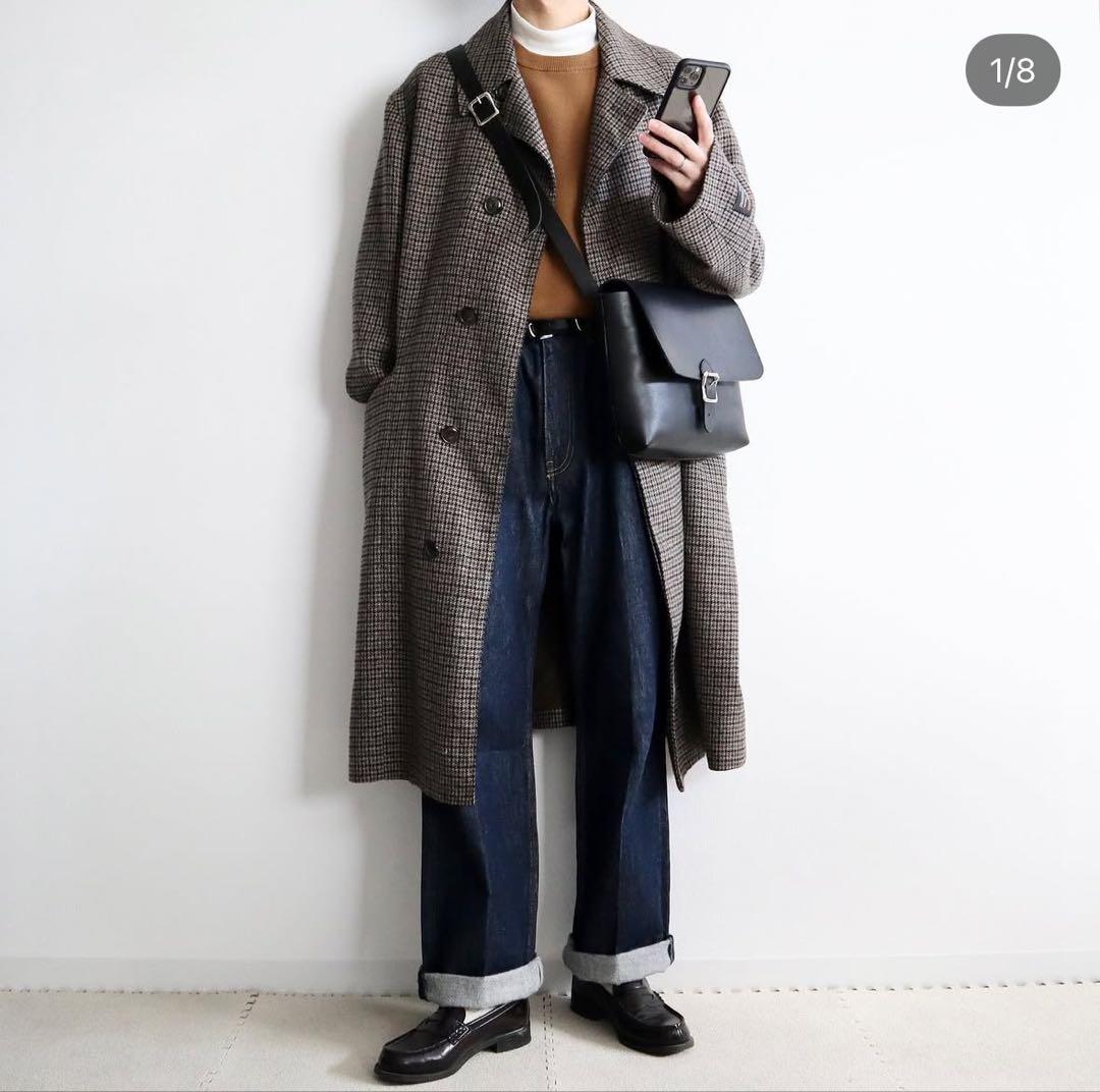 【名作】アダムエロペ 「HYBRID TWEED」ステンカラーコート