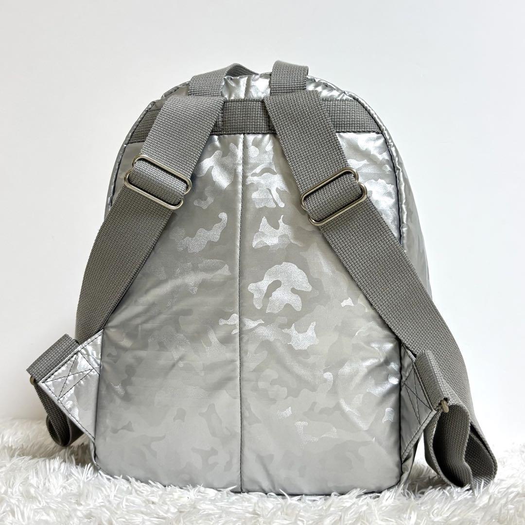 【美品】 レスポートサック リュック バックパック シルバー カモフラ