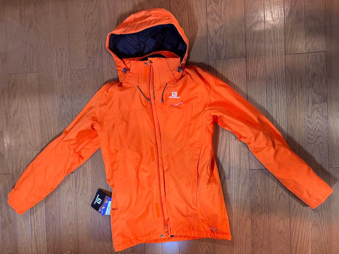 Salomon オレンジジャケ☆スキースノボ☆メンズS着丈75☆未使用早い者