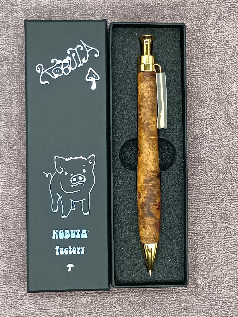 新品　こぶた工房　極上花梨瘤紅白グロテスク　シャープペンシル0.5ミリ