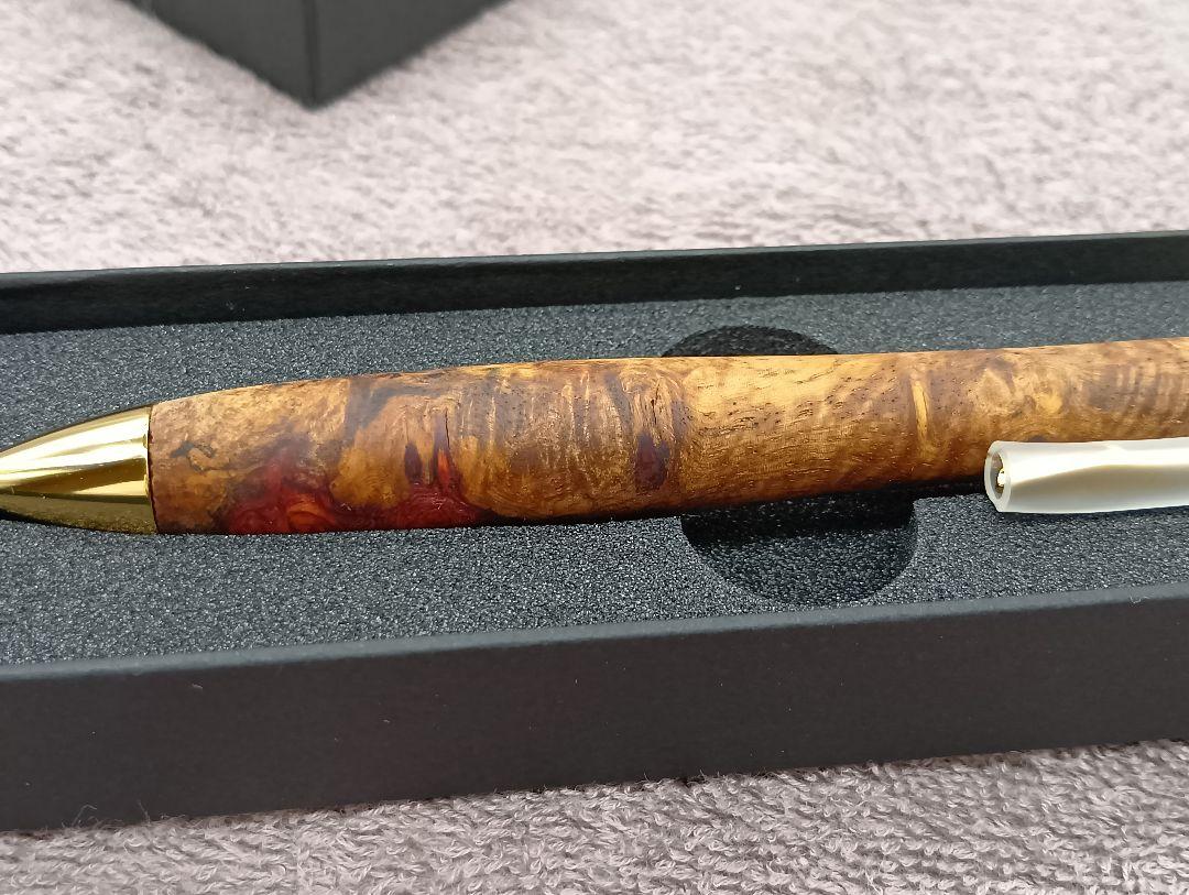 新品　こぶた工房　極上花梨瘤紅白グロテスク　シャープペンシル0.5ミリ