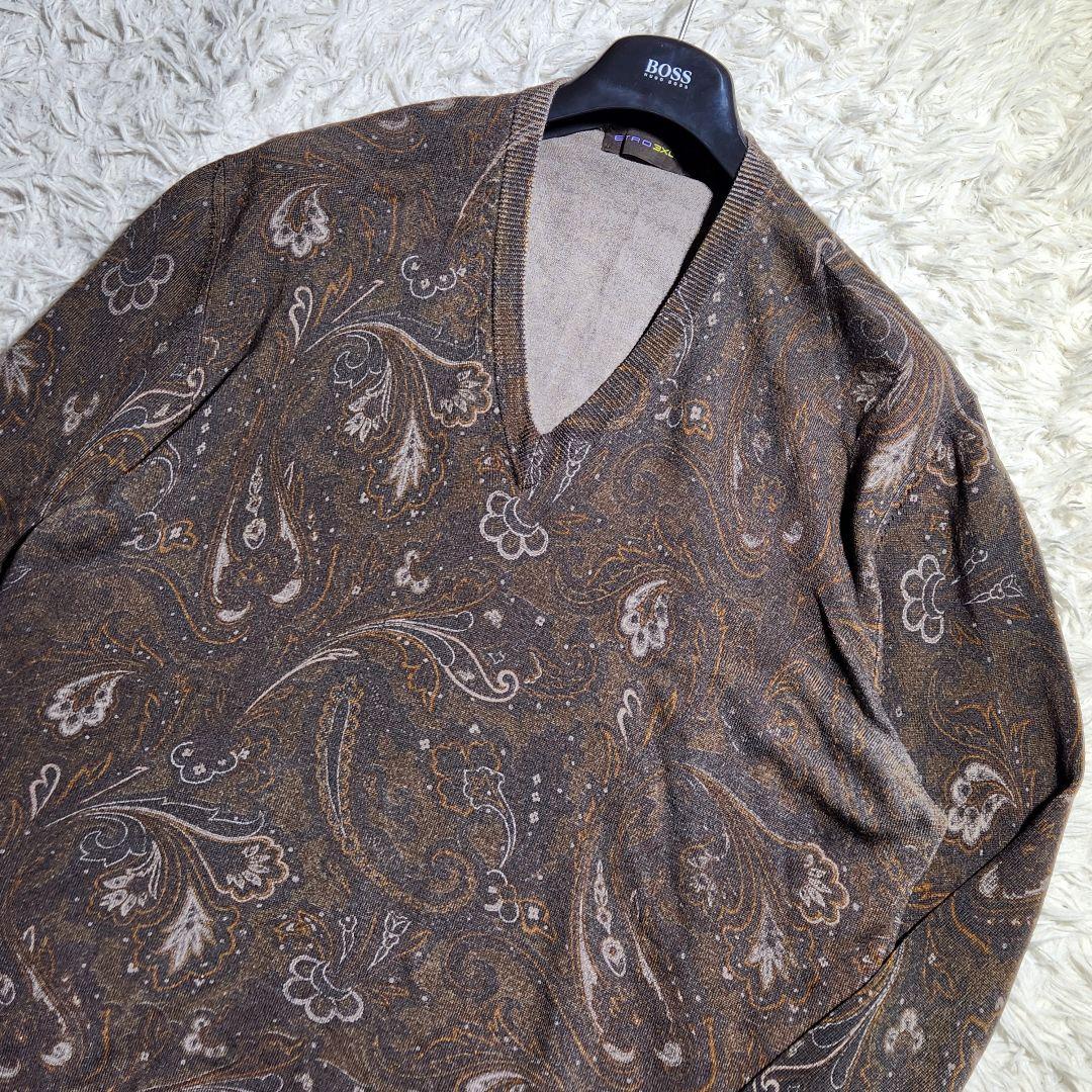 独特の上品 エトロ 入手困難✨XXXLサイズ ニット 総柄 ペイズリー セーター トップス