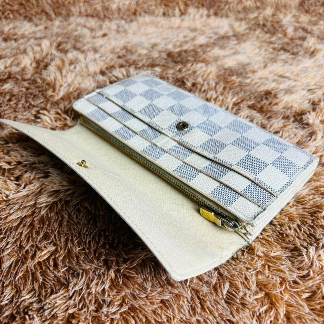 【美品】LOUIS VUITTON ダミエ　アズール 　ホワイト　長財布