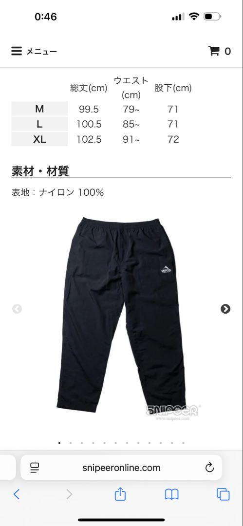 SNIPEER NYLON PANTS\"【Black】 新作　新品未使用