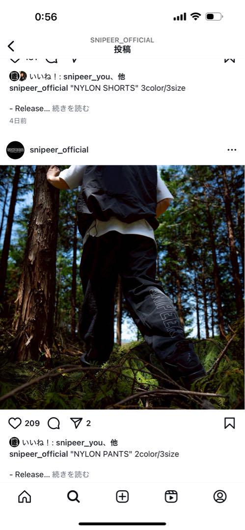 SNIPEER NYLON PANTS\"【Black】 新作　新品未使用