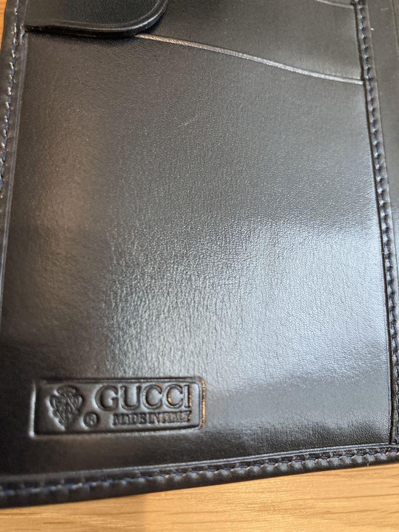 美品　GUCCI オールドグッチ　レザー 長財布　箱付き　ブラック　ゴールドビー