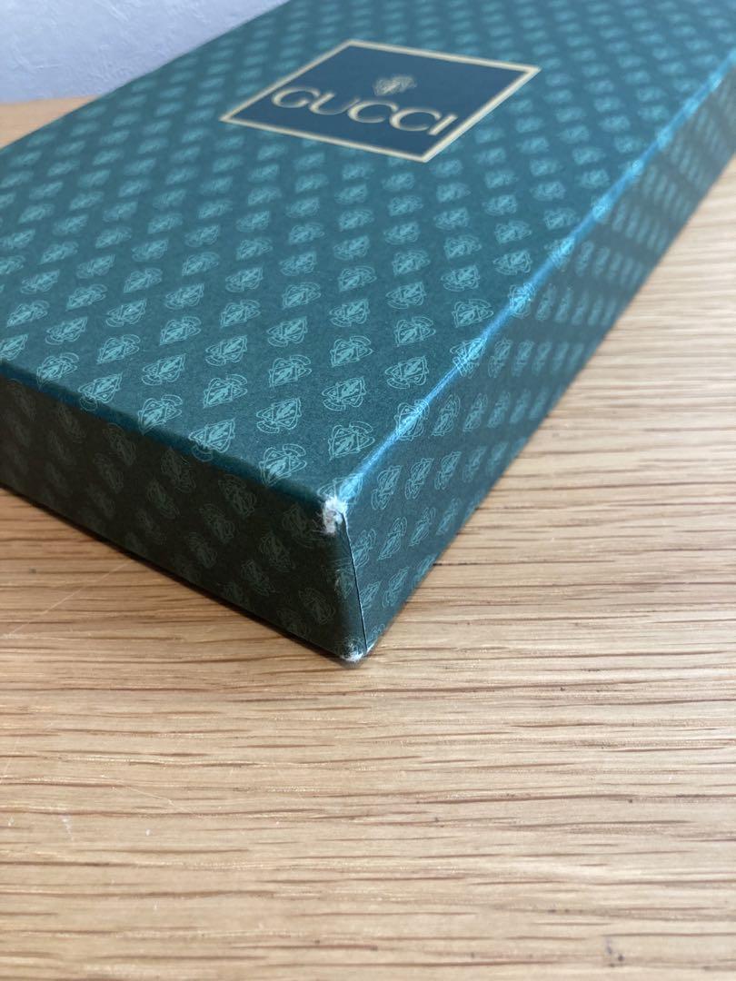美品　GUCCI オールドグッチ　レザー 長財布　箱付き　ブラック　ゴールドビー