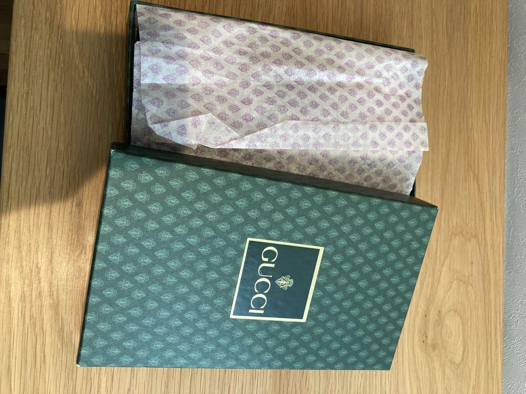 美品　GUCCI オールドグッチ　レザー 長財布　箱付き　ブラック　ゴールドビー