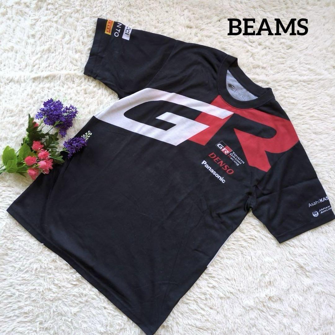 BEAMSビームス【プリント】【ロゴ】【X X L】ブラック半袖ユニフォーム