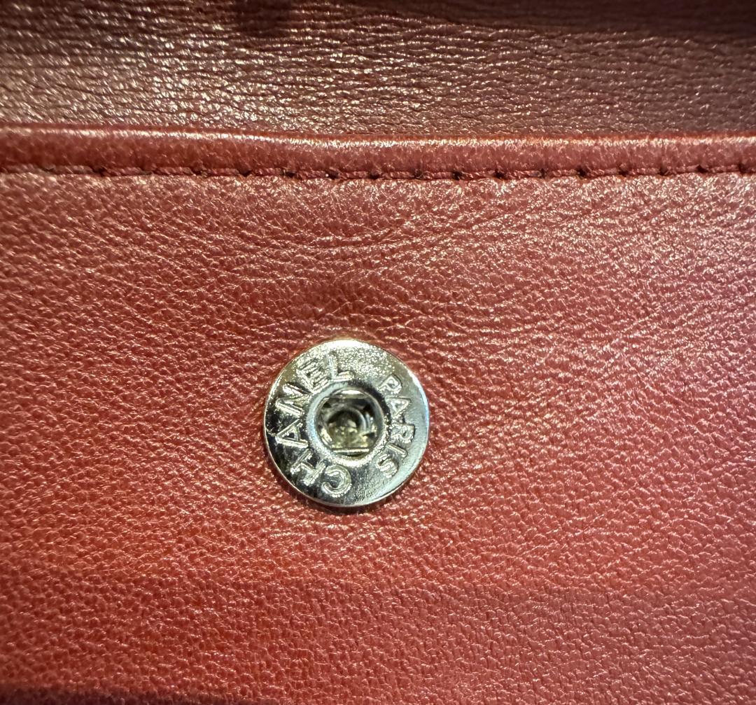 CHANEL　長財布　マトラッセ　ラムスキン　ピンク