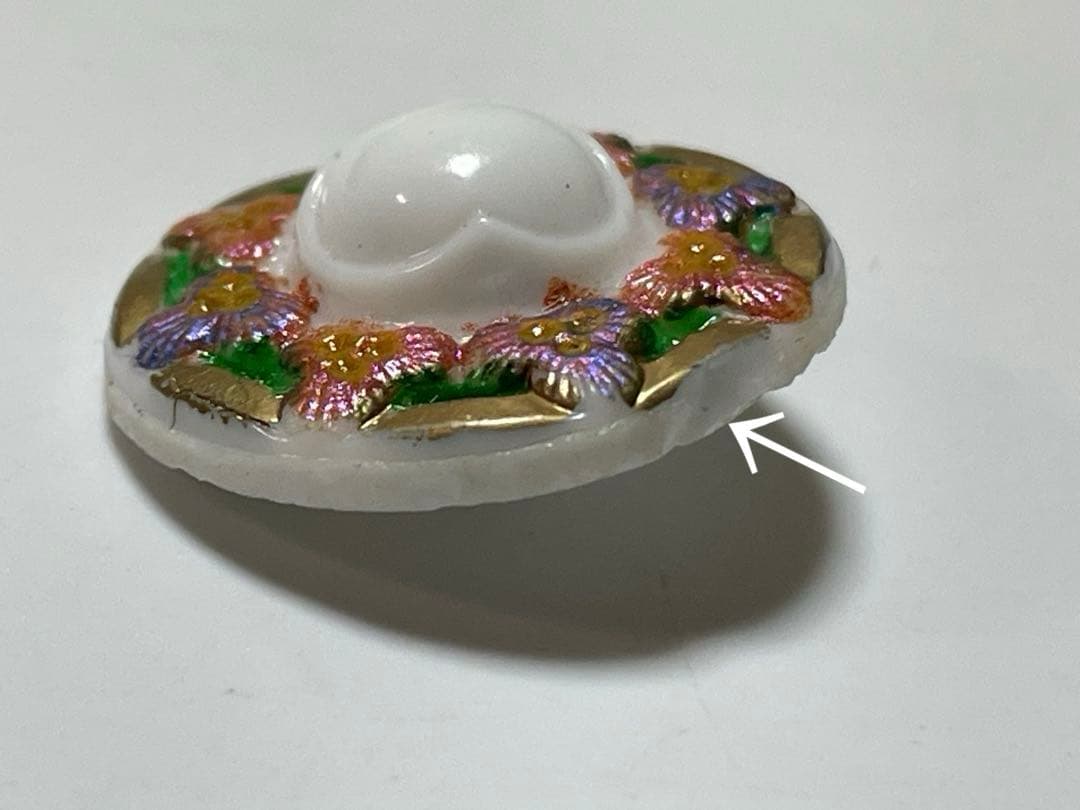 6207 ガラスボタン 1個 ドイツ ヴィンテージ ペイント フラワー 6207 ガラスボタン 1個 ドイツ ヴィンテージ ペイント フラワー