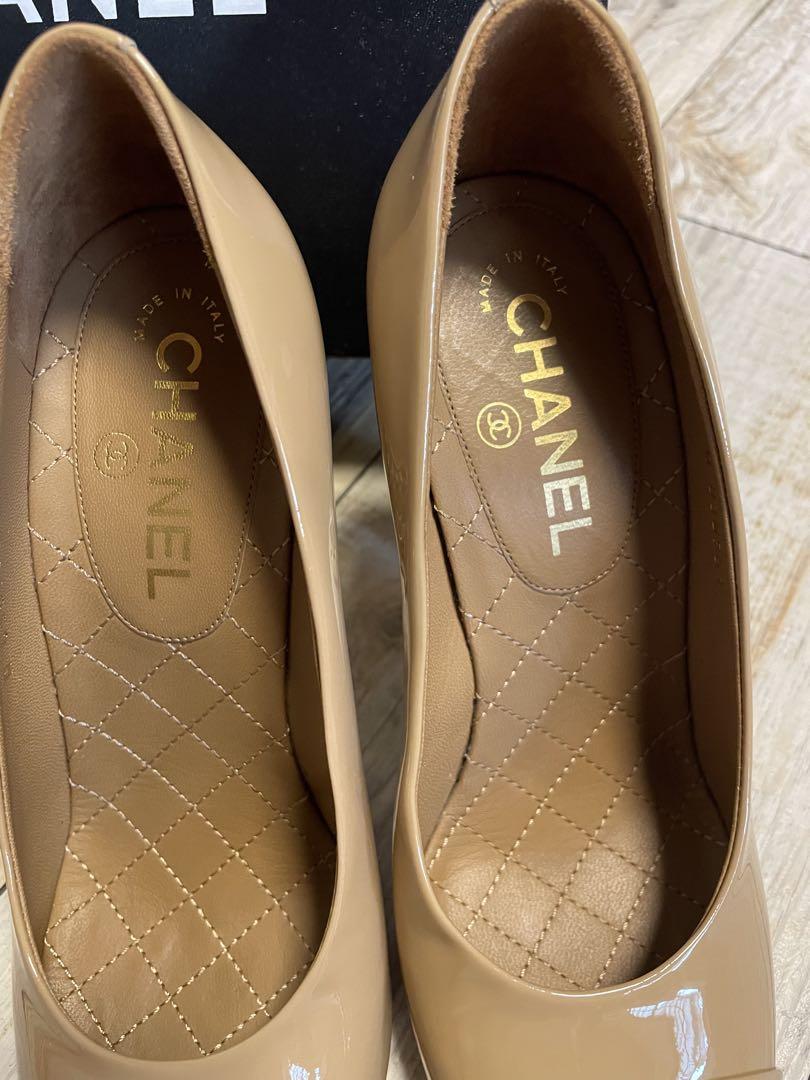 最安値 ベージュ チェーン ココマーク CHANEL 美品 パンプス 靴 ヒール 37 靴