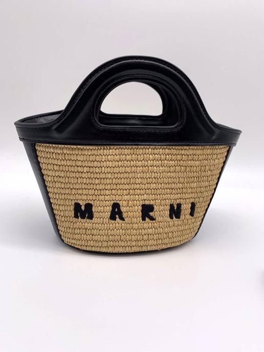 marni マルニ ラフィアトート マイクロサイズ カゴバッグ ブラック